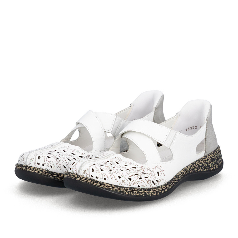 detail Dámské baleríny RIEKER 46352-80 bílá S6