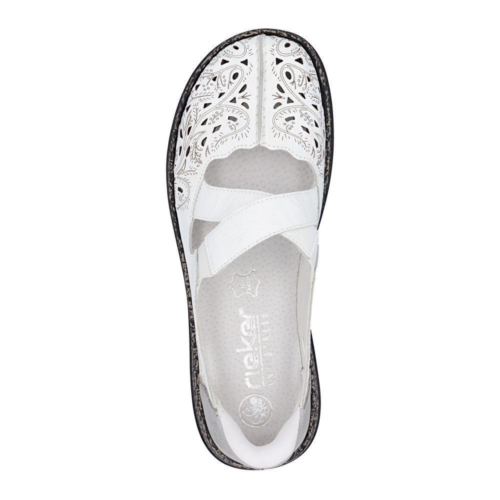 detail Dámské baleríny RIEKER 46352-80 bílá S6