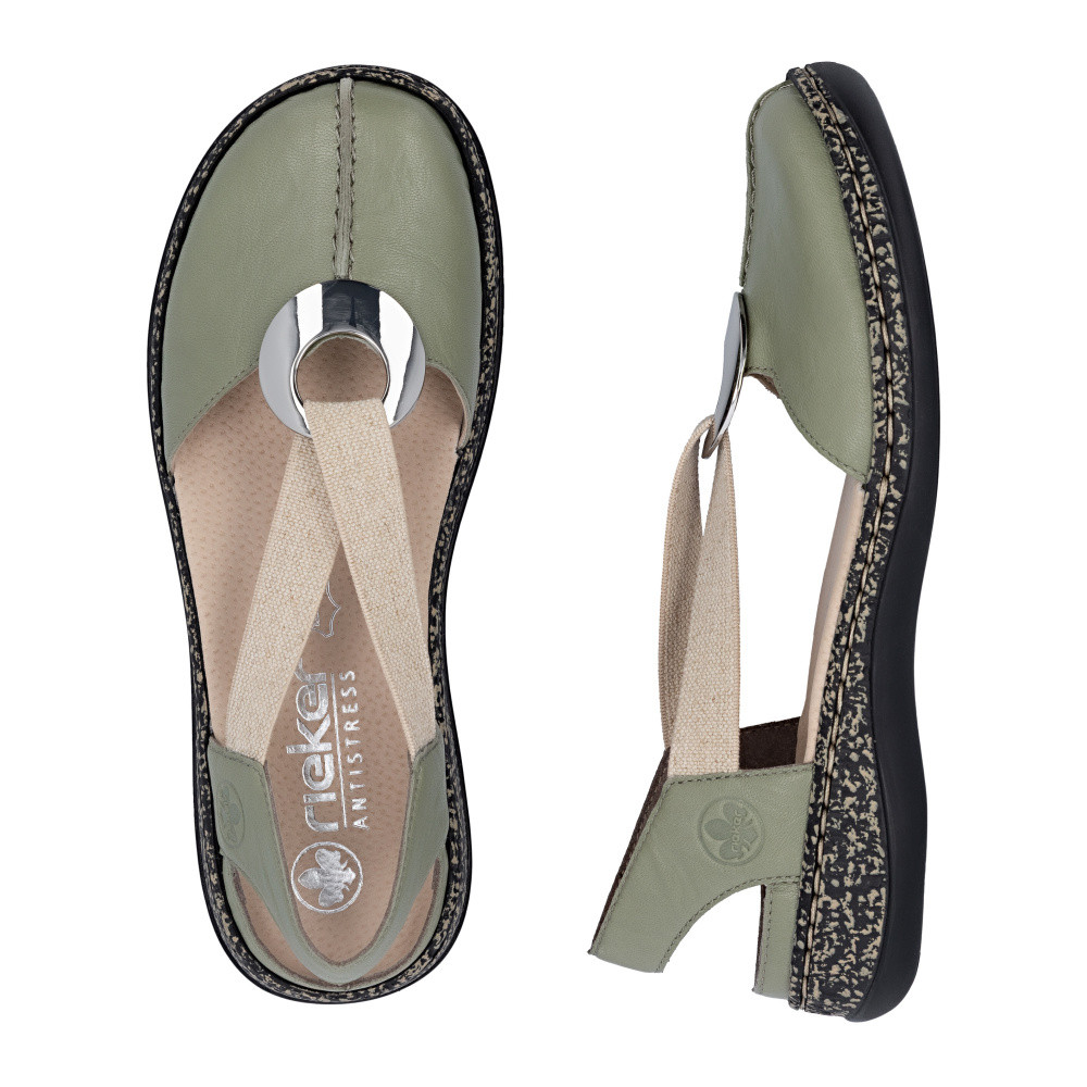 detail Dámské sandály RIEKER 46361-52 zelená S6