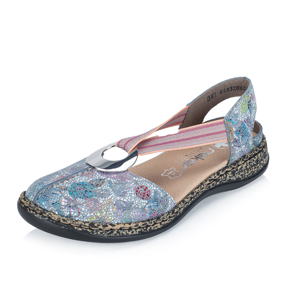 detail Dámské sandály RIEKER 46361-90 modrá S6