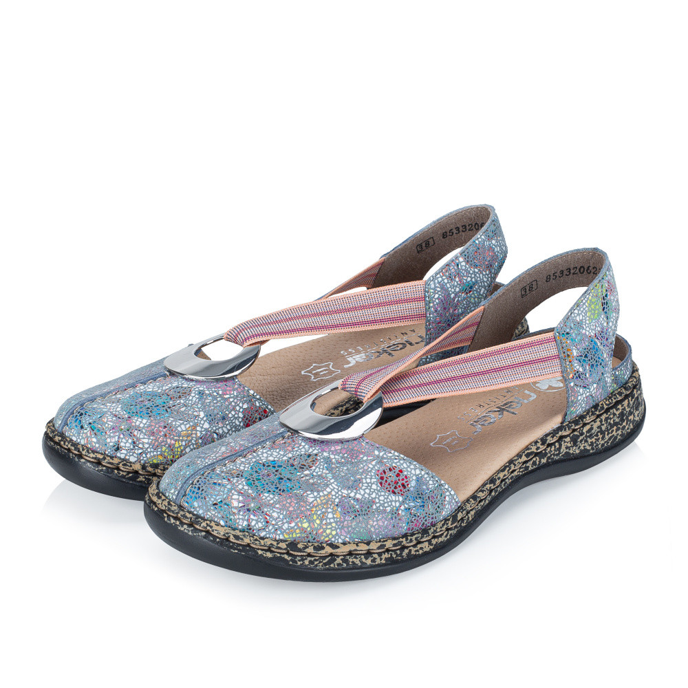 detail Dámské sandály RIEKER 46361-90 modrá S6