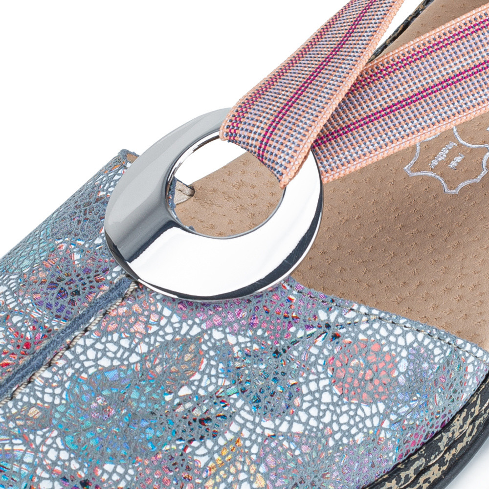 detail Dámské sandály RIEKER 46361-90 modrá S6