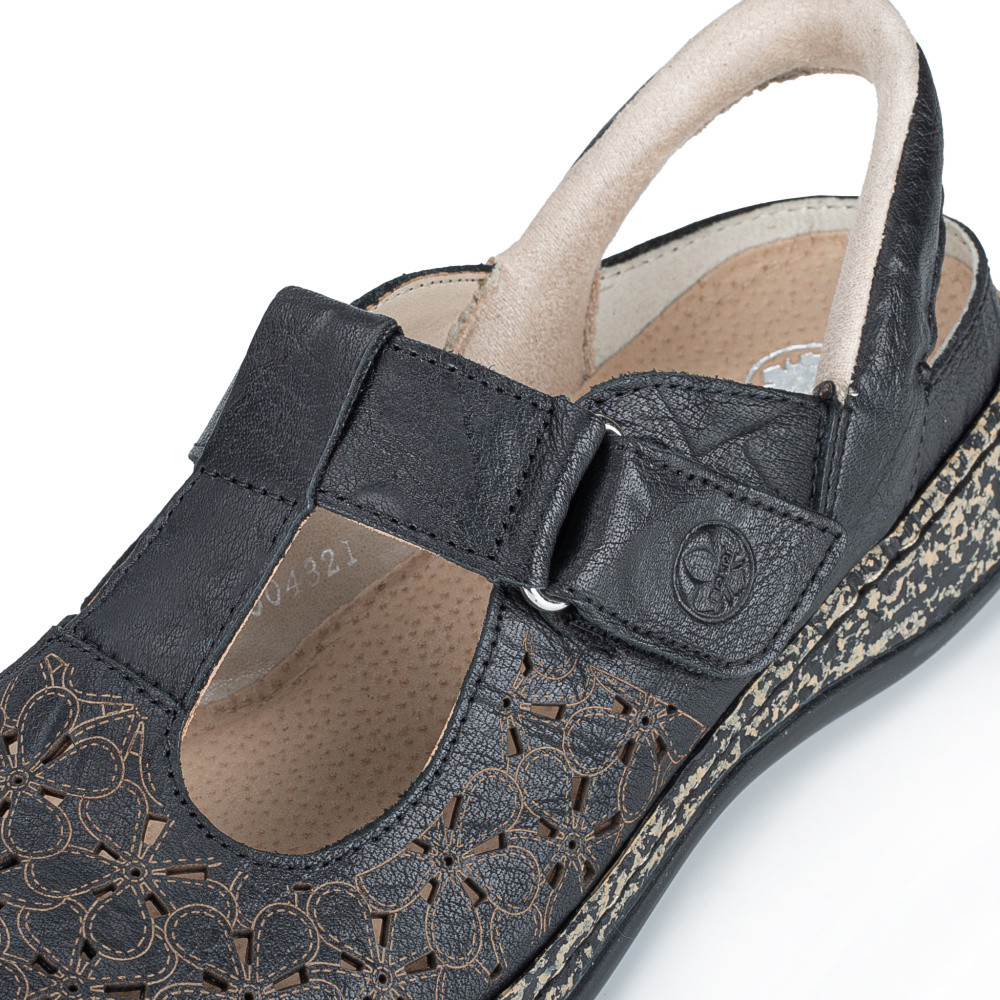 detail Dámské sandály RIEKER 46397-00   BLACK   F/S6