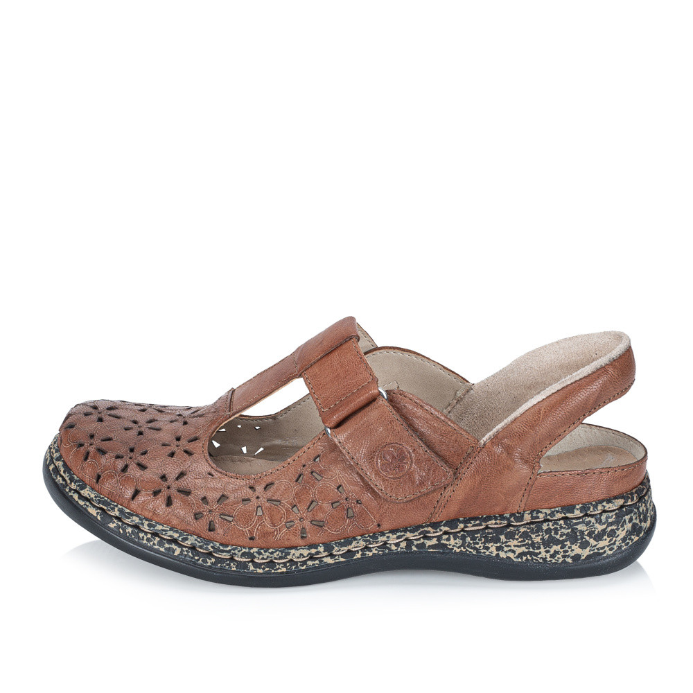 detail Dámské sandály RIEKER 46397-22 hnědá S6