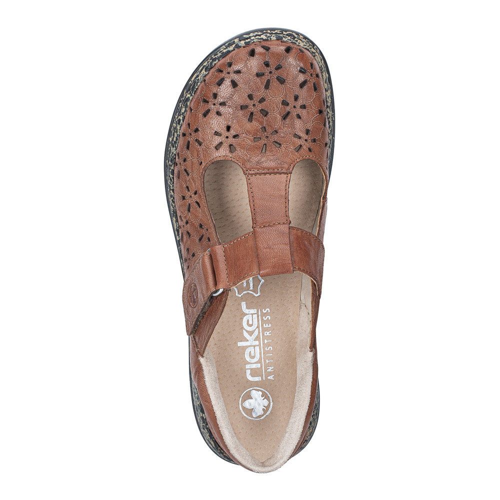 detail Dámské sandály RIEKER 46397-22 hnědá S6