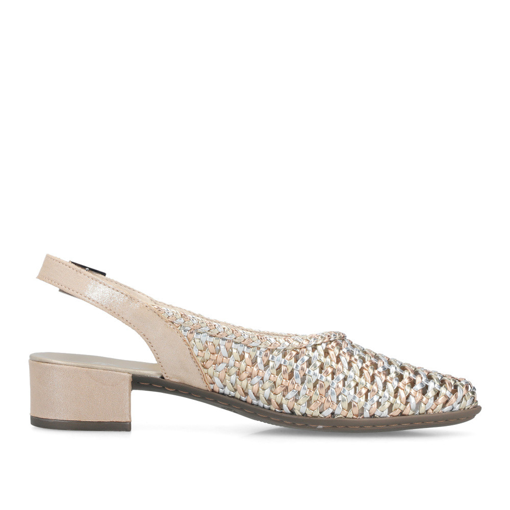 detail Dámské lodičky RIEKER 47078-90 zlatá S6