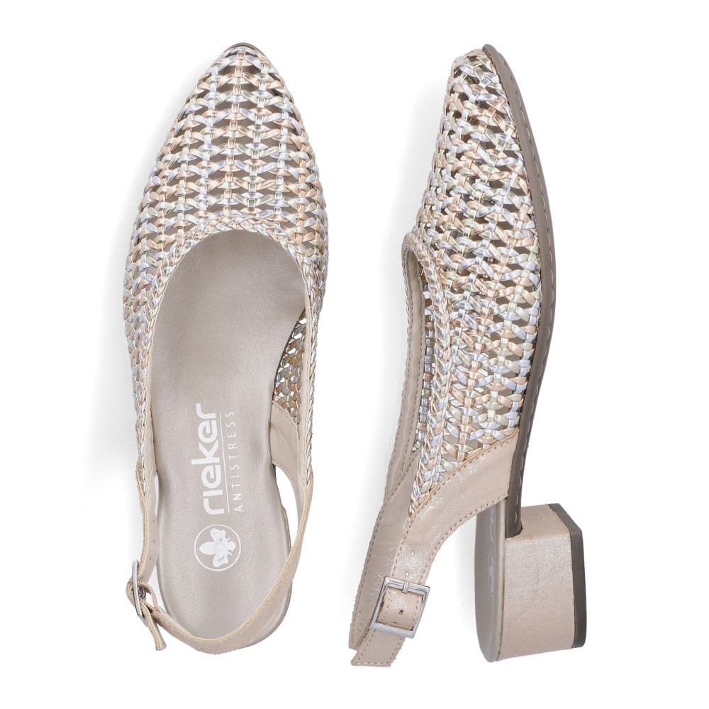 detail Dámské lodičky RIEKER 47078-90 zlatá S6