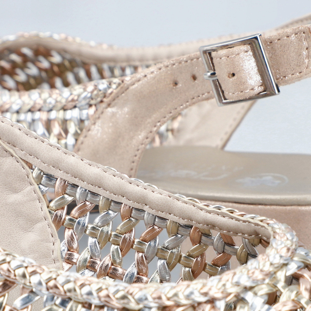 detail Dámské lodičky RIEKER 47078-90 zlatá S6