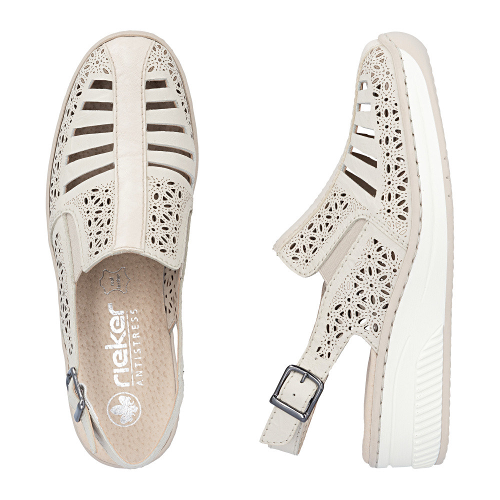 detail Dámské sandály RIEKER 48763-60 béžová S6