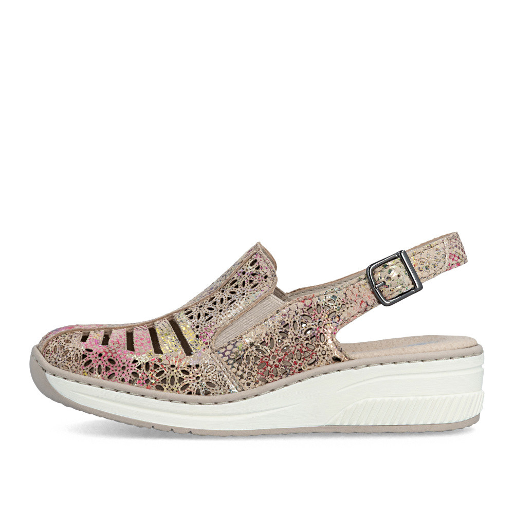 detail Dámské sandály RIEKER 48763-90 béžová S6