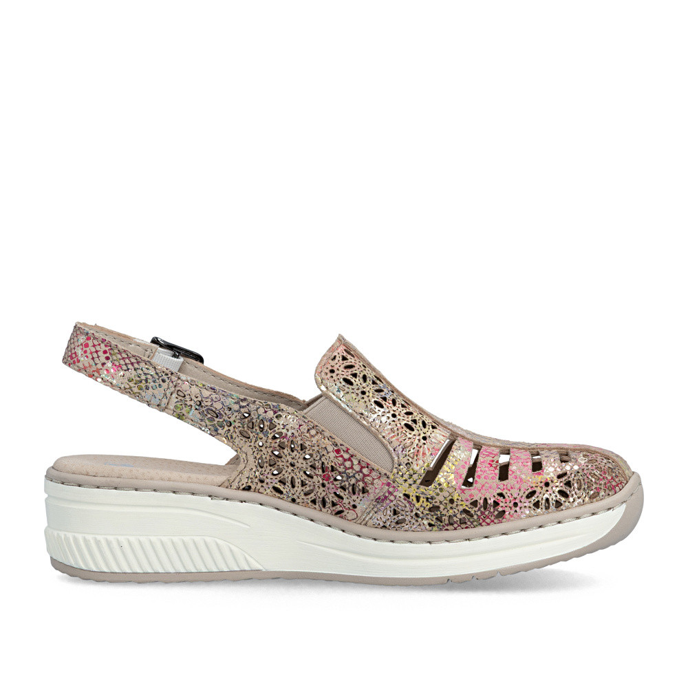 detail Dámské sandály RIEKER 48763-90 béžová S6