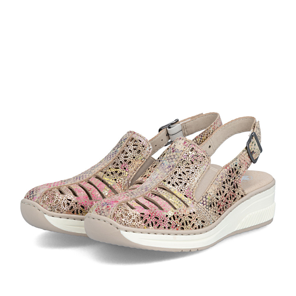 detail Dámské sandály RIEKER 48763-90 béžová S6