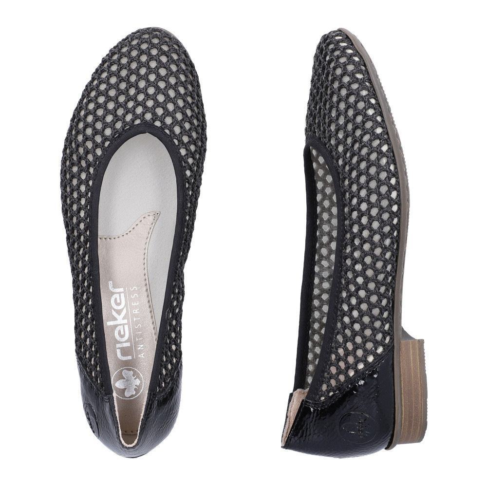 detail Dámské baleríny RIEKER 51960-00 černá S6
