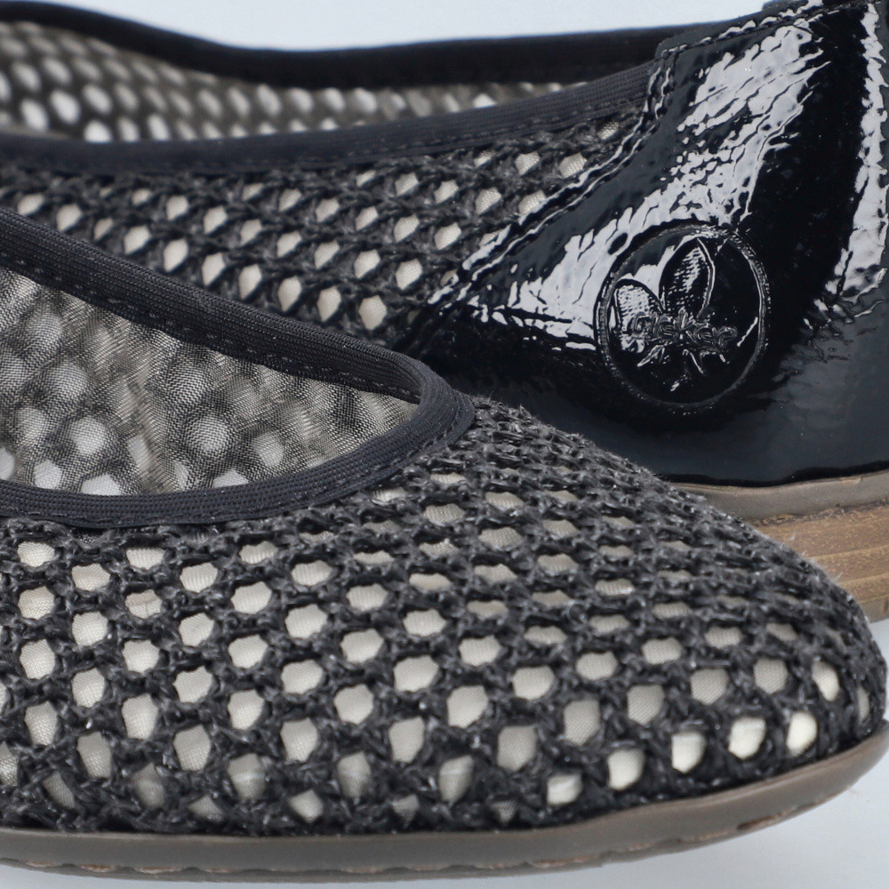 detail Dámské baleríny RIEKER 51960-00 černá S6