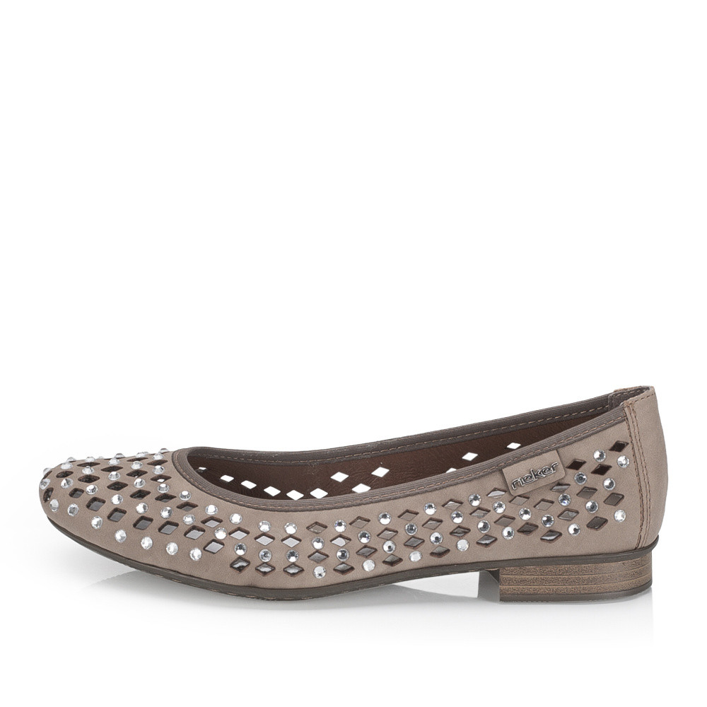 detail Dámské baleríny RIEKER 51985-64 béžová S6