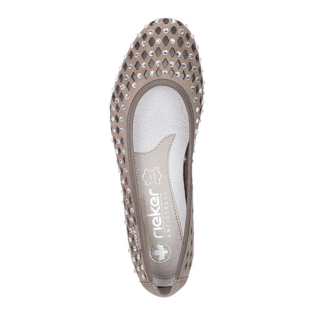 detail Dámské baleríny RIEKER 51985-64 béžová S6
