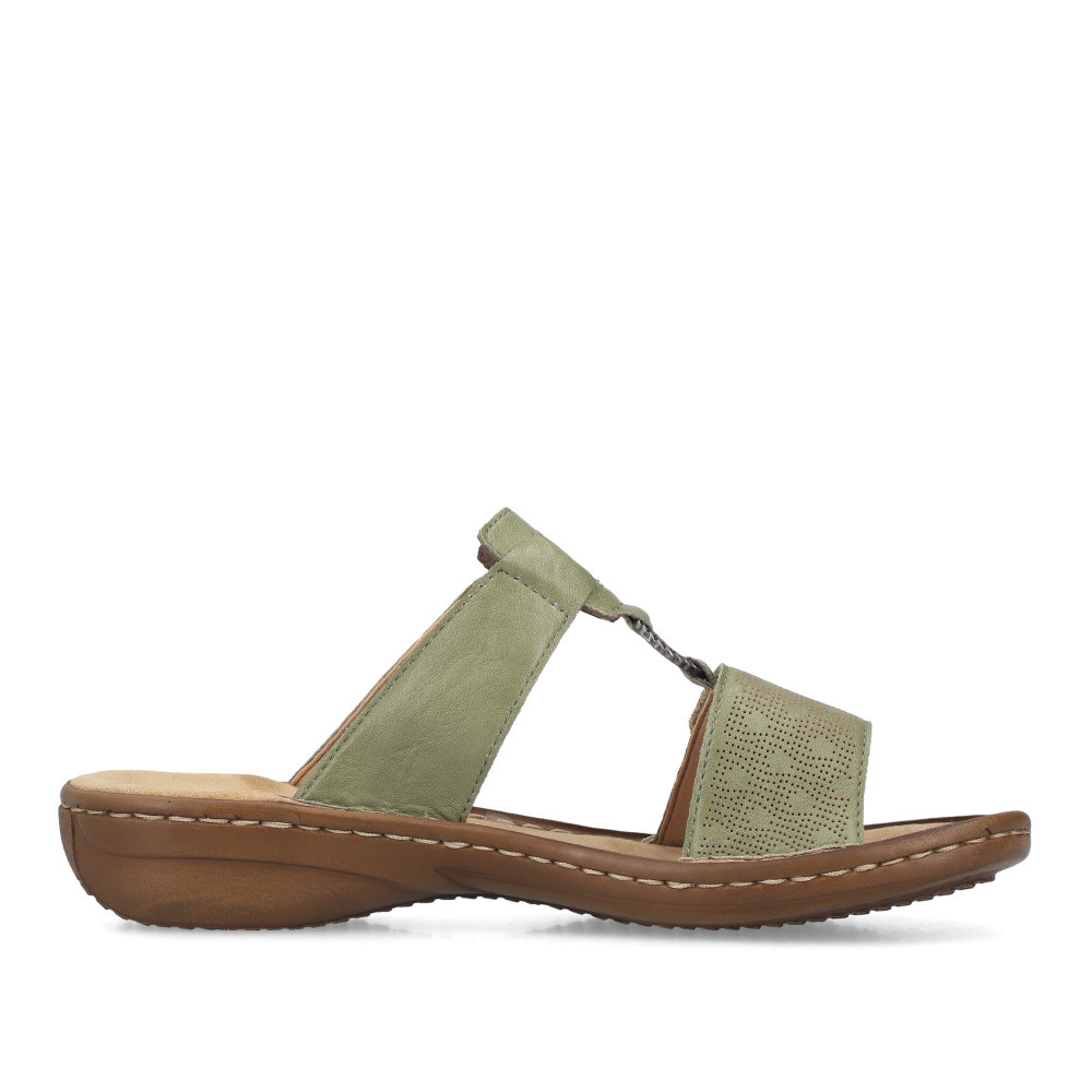 detail Dámské nazouváky RIEKER 60885-54 zelená S6