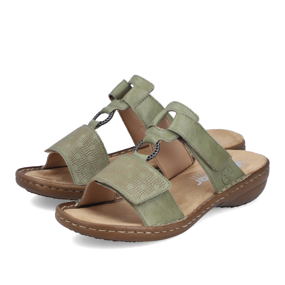 detail Dámské nazouváky RIEKER 60885-54 zelená S6