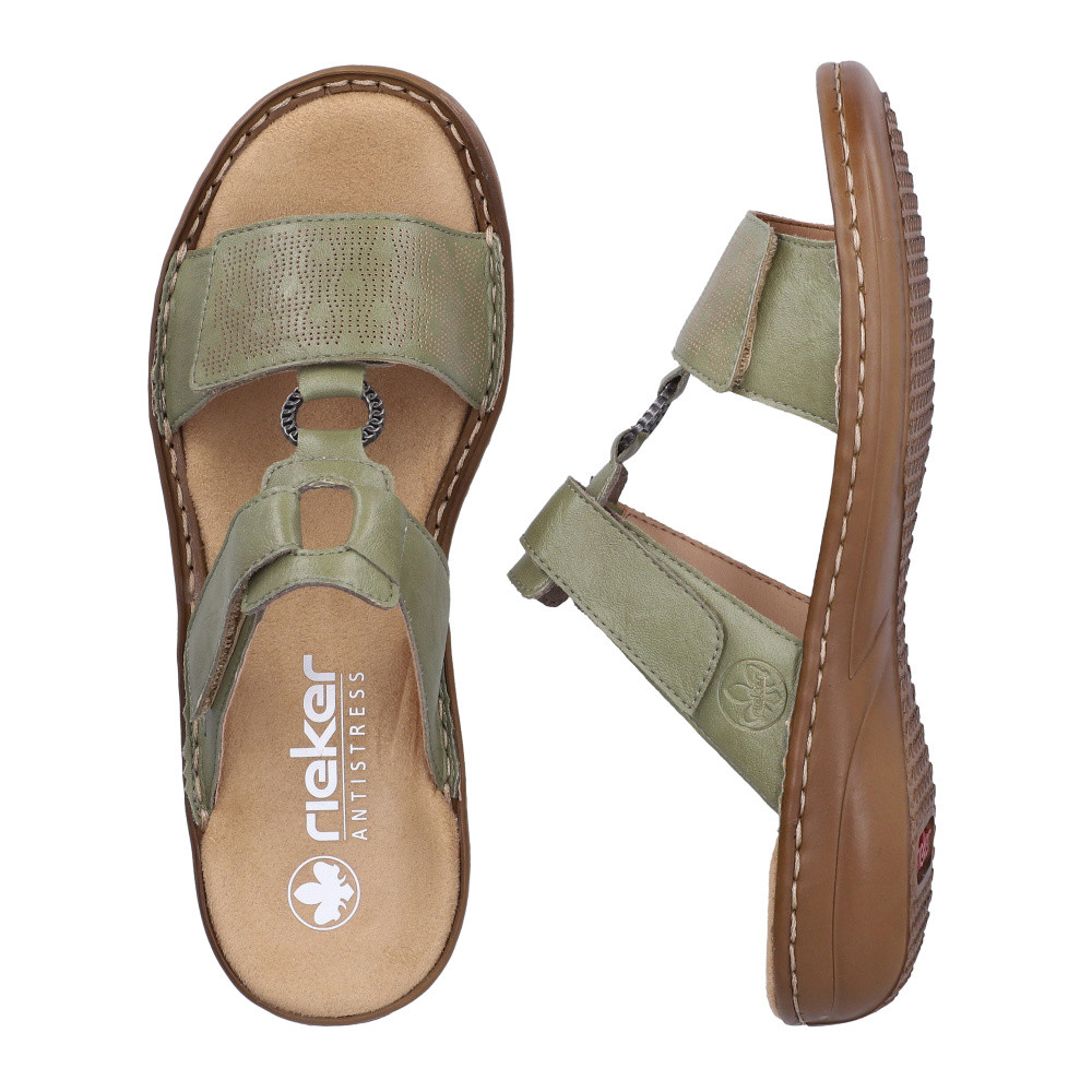 detail Dámské nazouváky RIEKER 60885-54 zelená S6