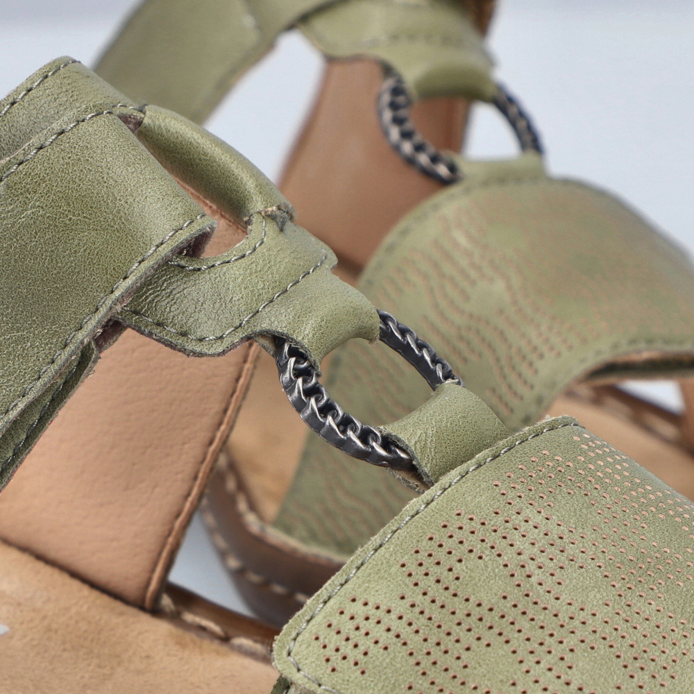 detail Dámské nazouváky RIEKER 60885-54 zelená S6