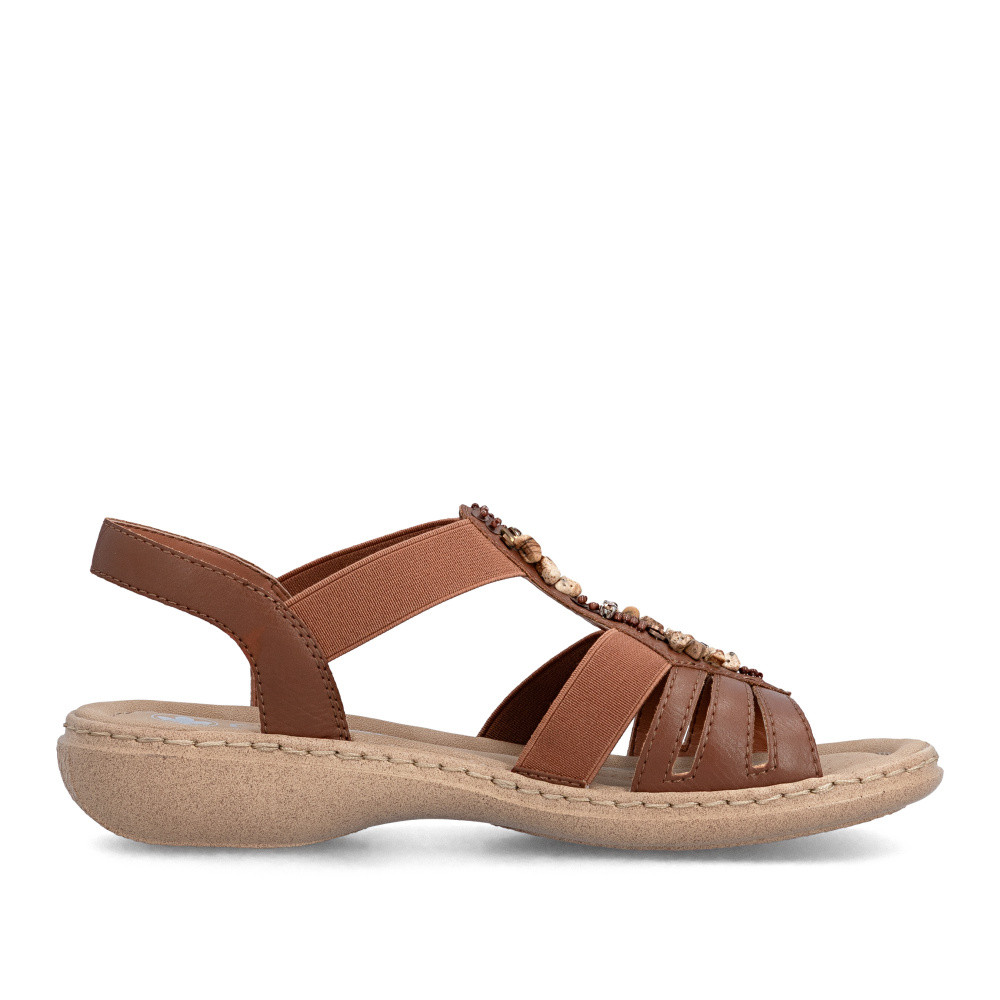 detail Dámské sandály RIEKER 61850-24 hnědá S6