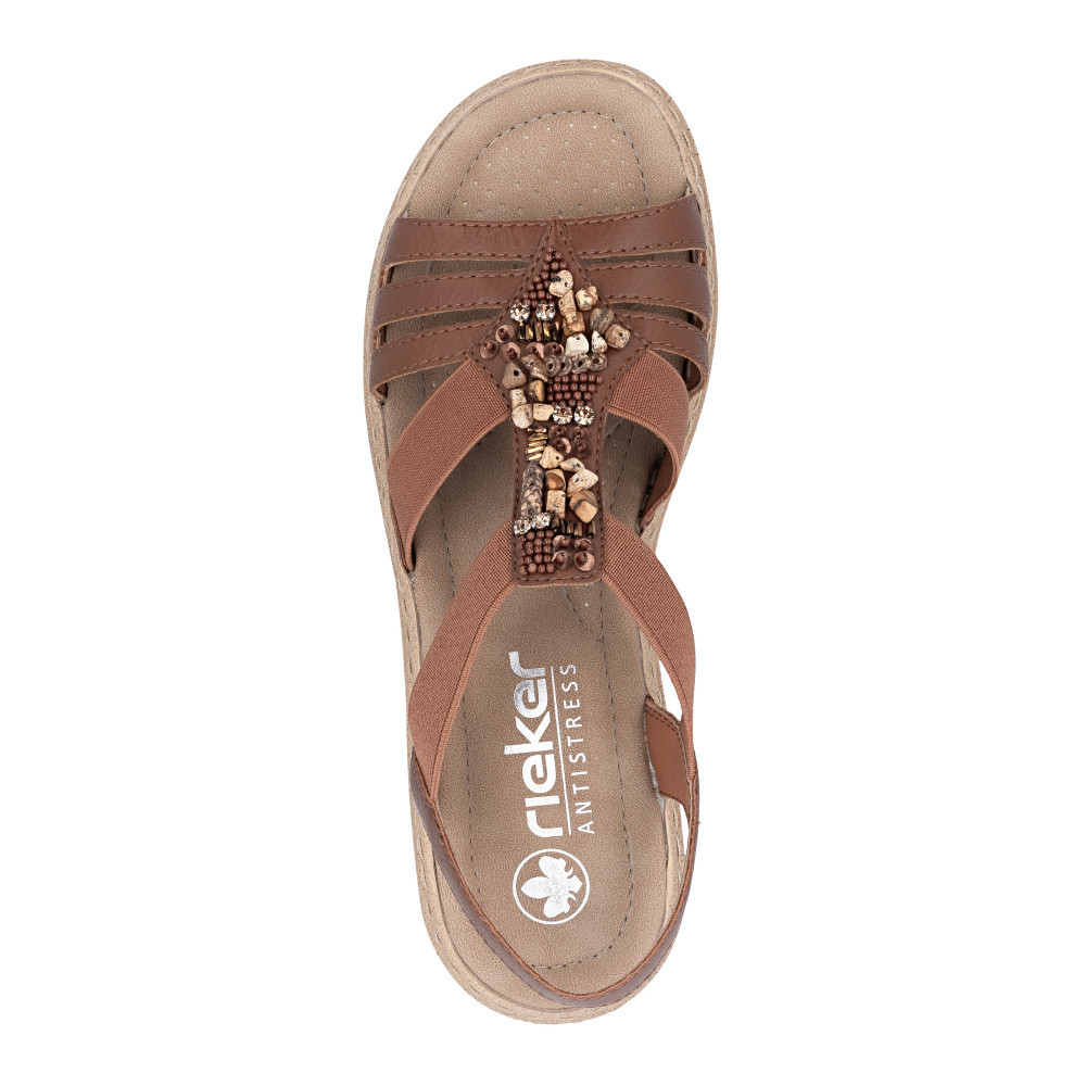 detail Dámské sandály RIEKER 61850-24 hnědá S6