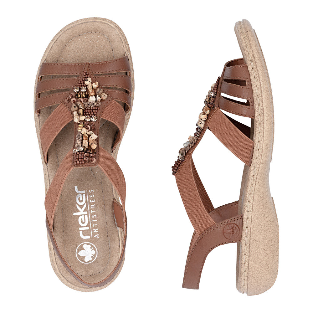 detail Dámské sandály RIEKER 61850-24 hnědá S6