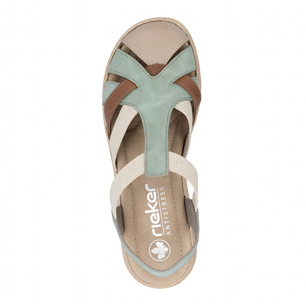 detail Dámské sandály RIEKER 61852-52 zelená S6