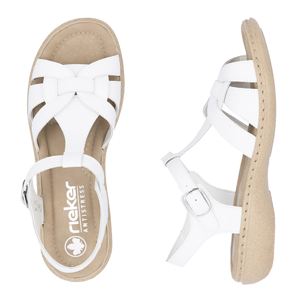detail Dámské sandály RIEKER 61853-80 bílá S6