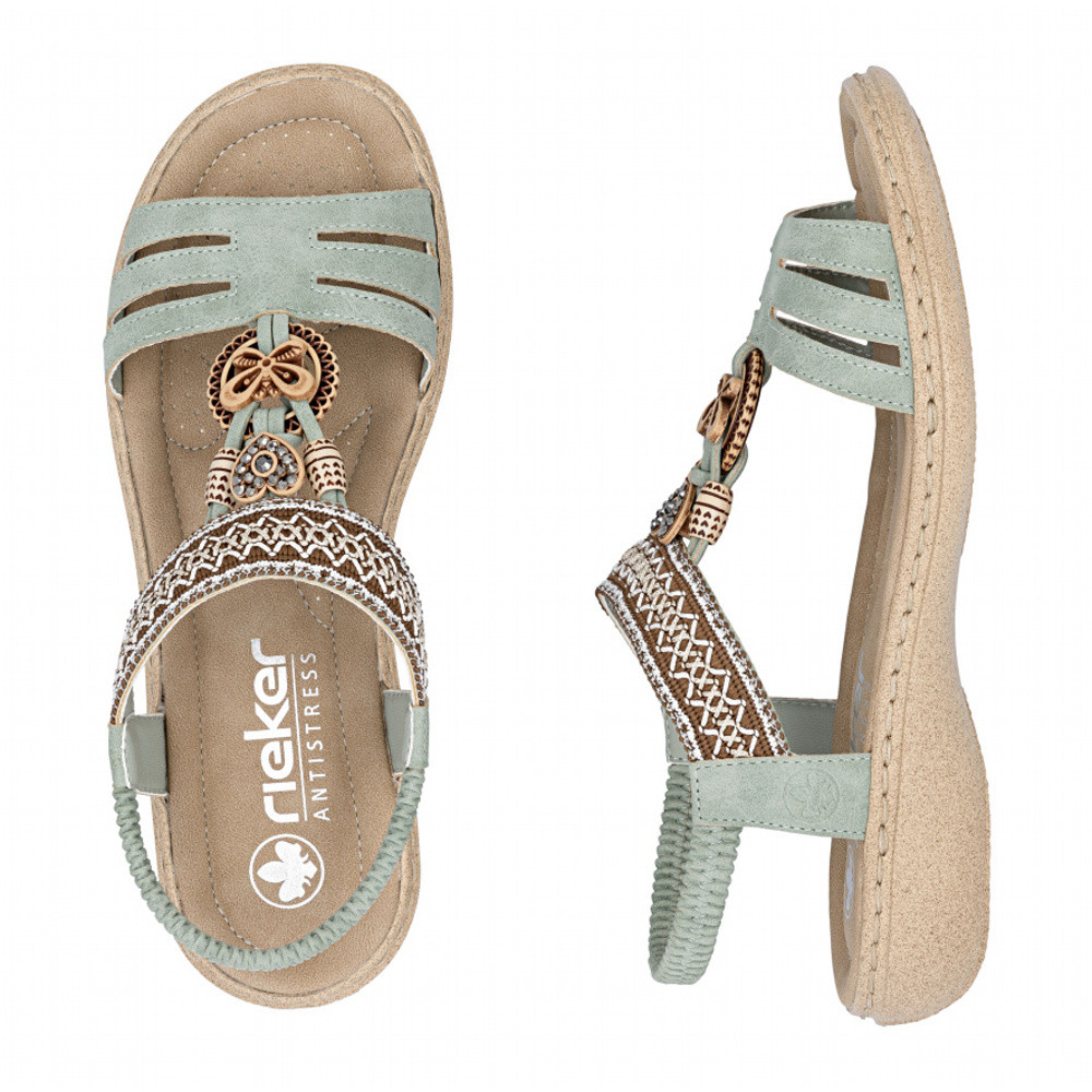 detail Dámské sandály RIEKER 61855-52 zelená S6