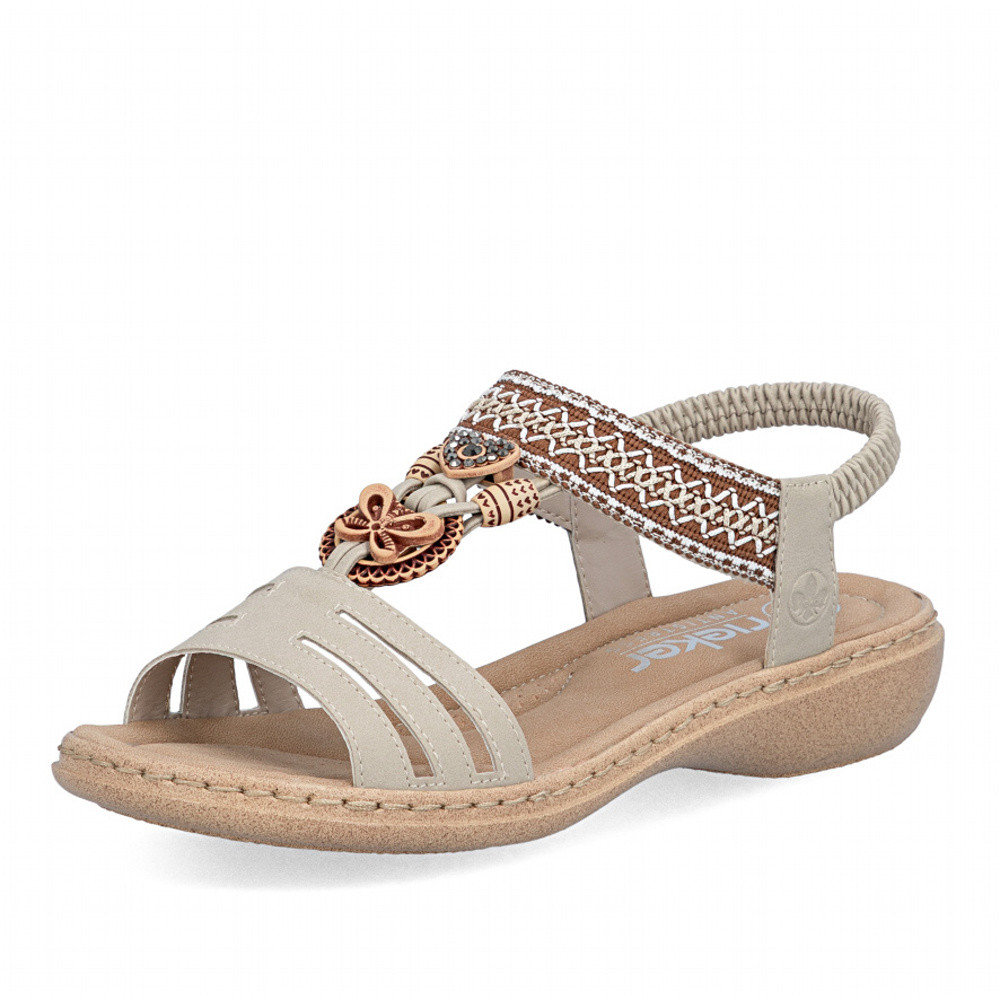 detail Dámské sandály RIEKER 61855-62 béžová S6