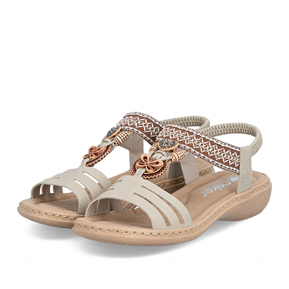 detail Dámské sandály RIEKER 61855-62 béžová S6