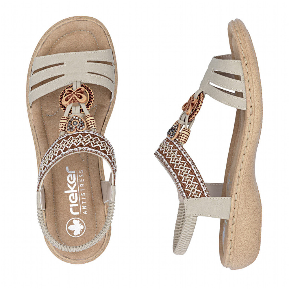 detail Dámské sandály RIEKER 61855-62 béžová S6