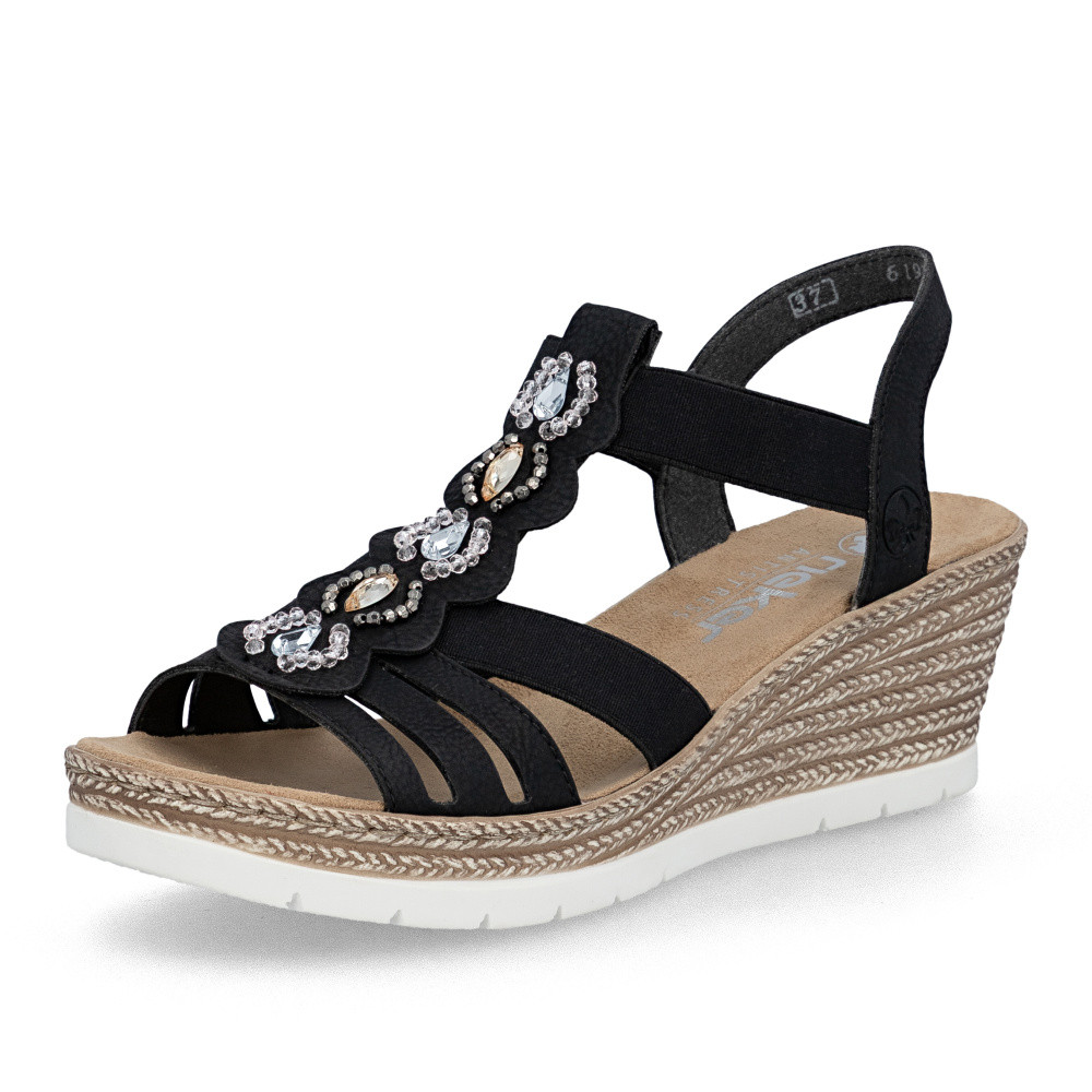 detail Dámské sandály RIEKER 619B2-00 černá S6