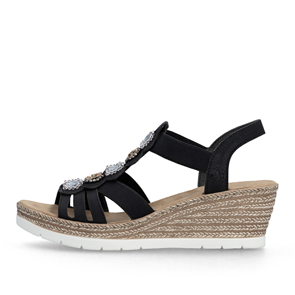 detail Dámské sandály RIEKER 619B2-00 černá S6