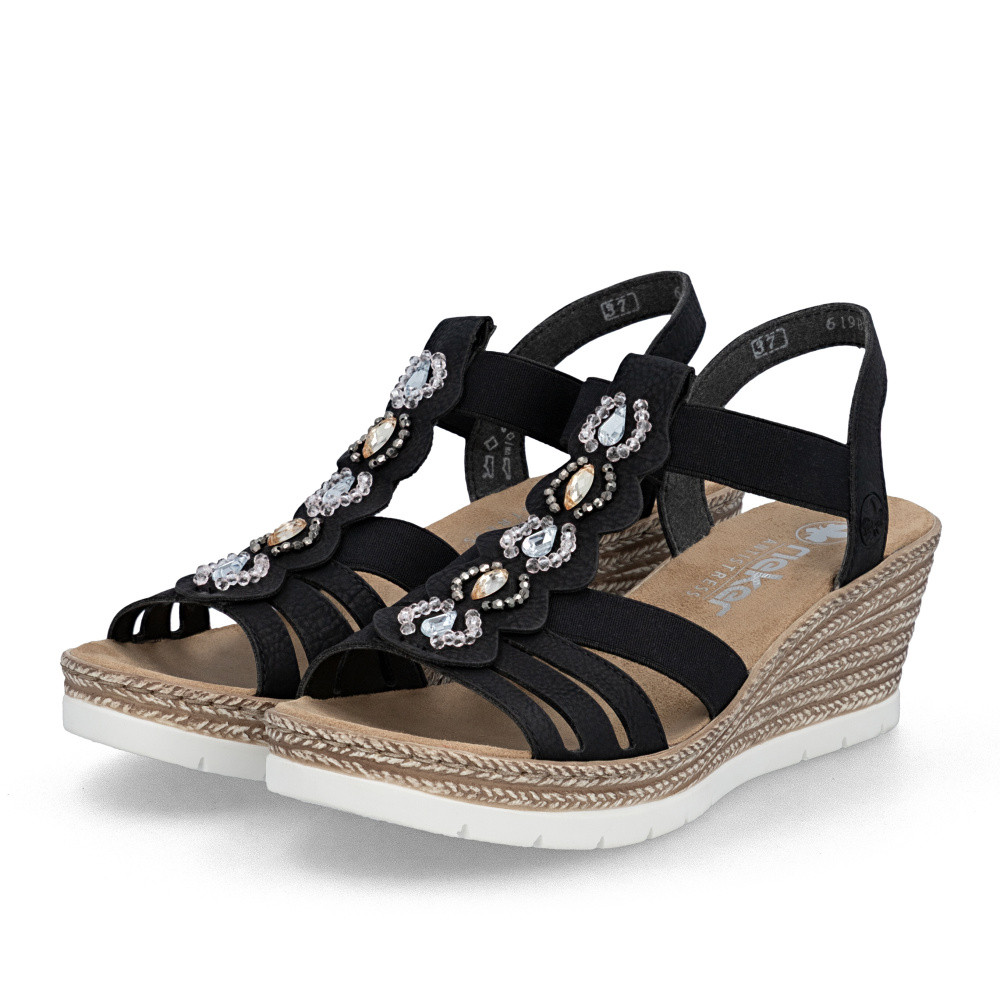 detail Dámské sandály RIEKER 619B2-00 černá S6