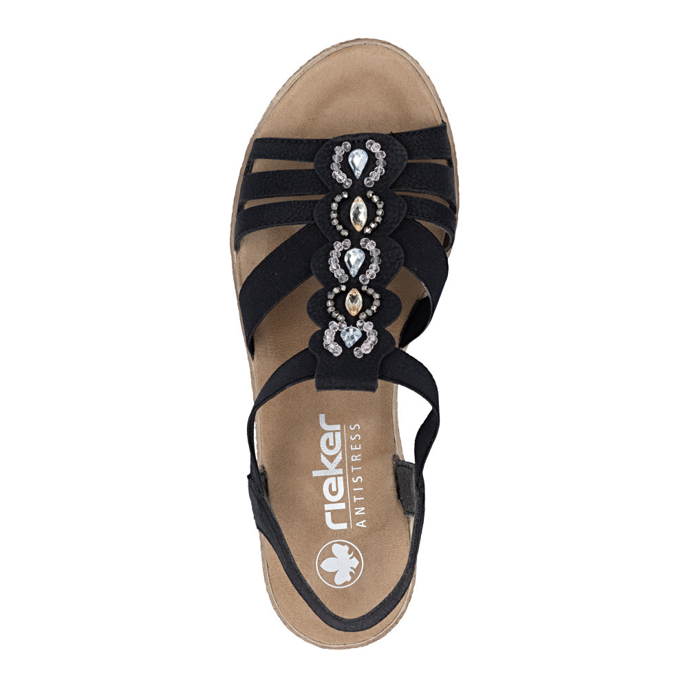 detail Dámské sandály RIEKER 619B2-00 černá S6