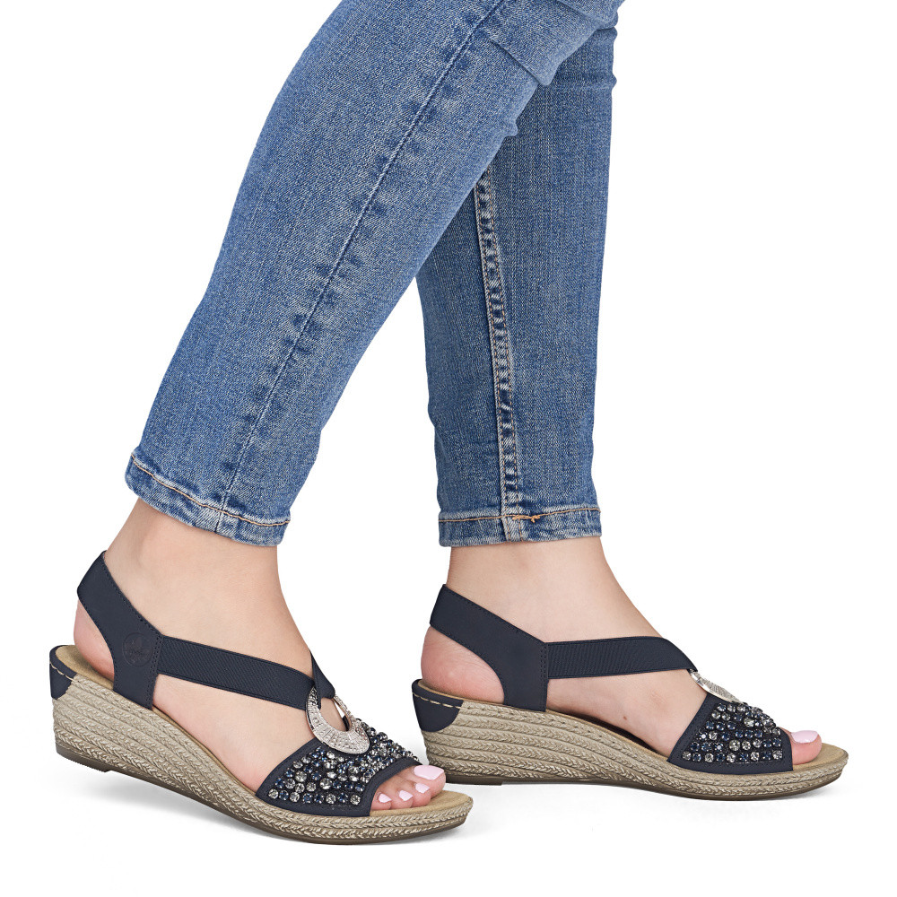 detail Dámské sandály RIEKER 62451-14 modrá S6