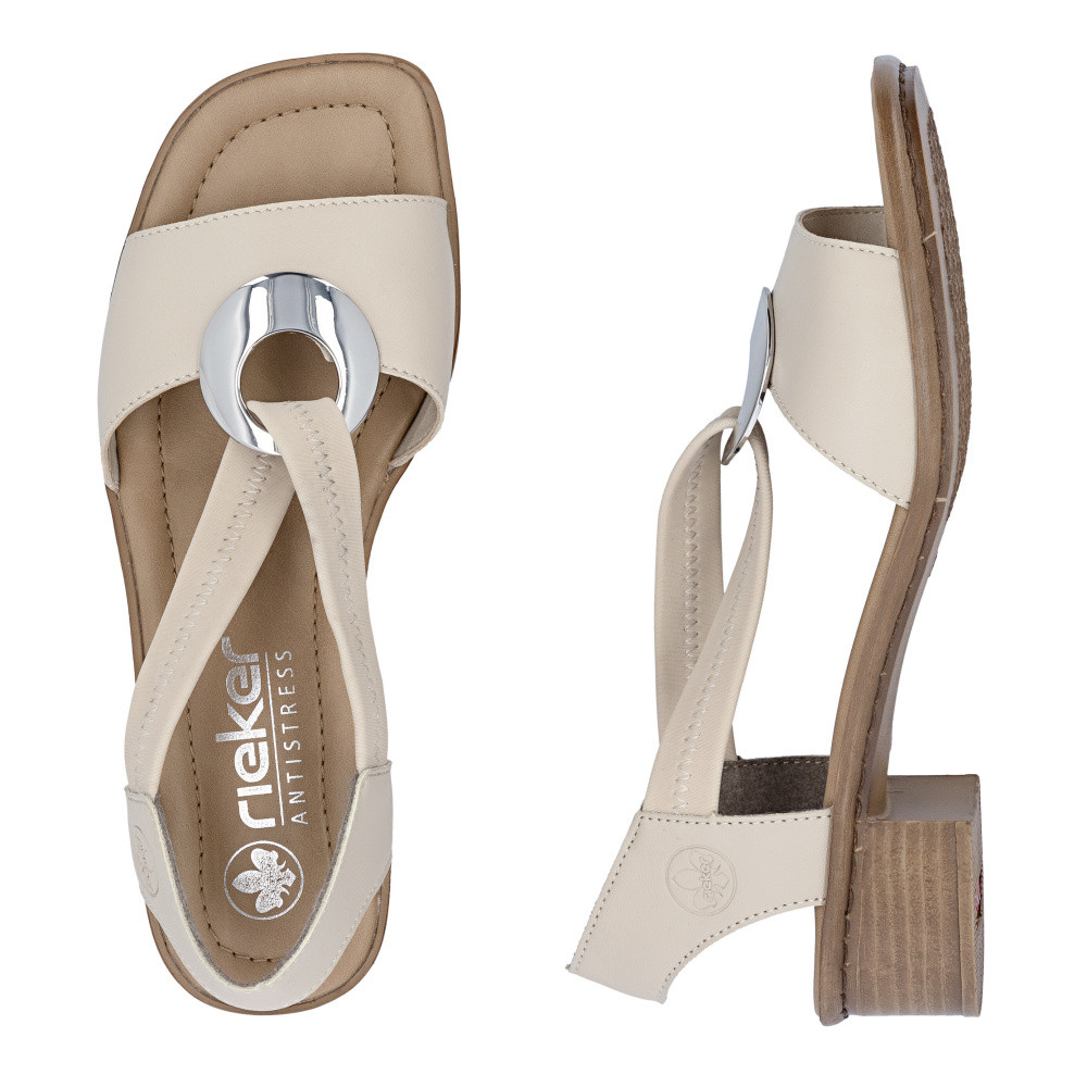 detail Dámské sandály RIEKER 62662-62 béžová S6