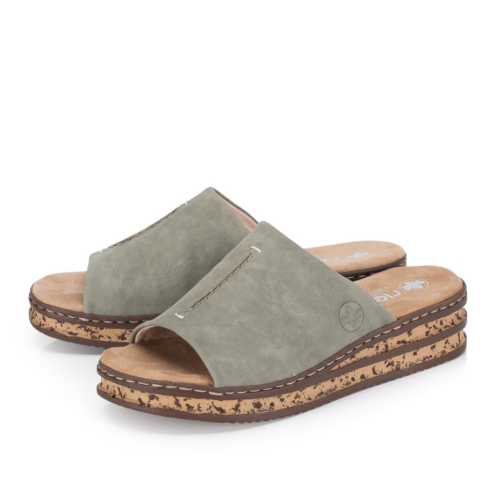 detail Dámské nazouváky RIEKER 62905-53 zelená S6