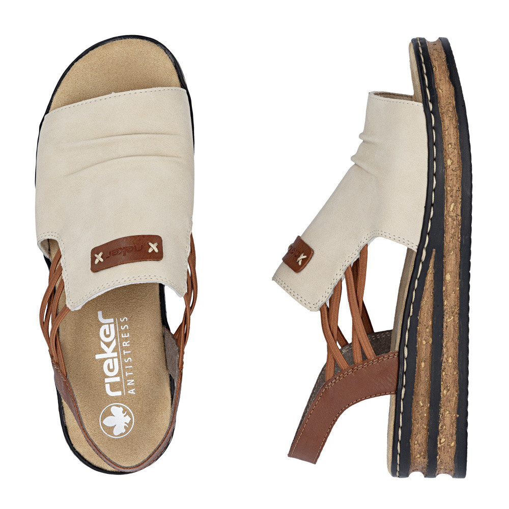 detail Dámské sandály RIEKER 62962-60 béžová S6