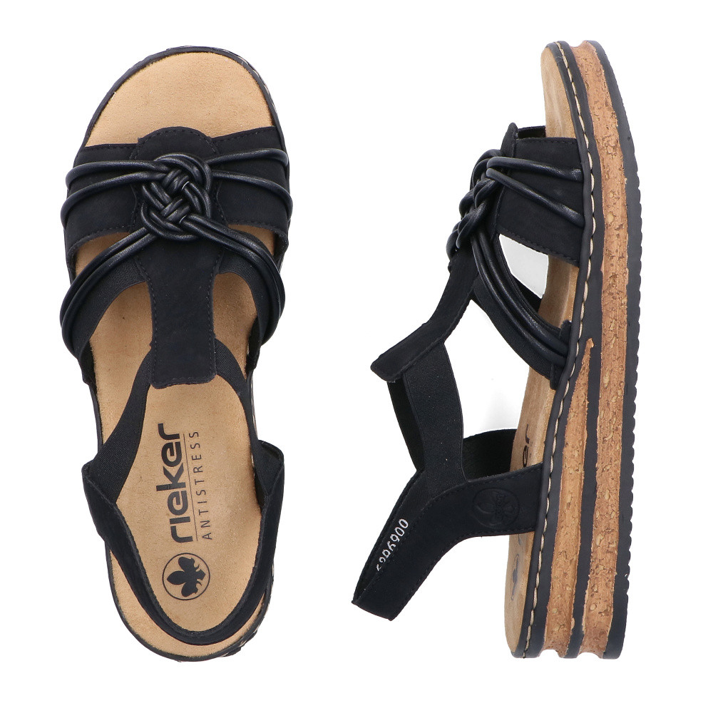 detail Dámské sandály RIEKER 62969-00 černá S6
