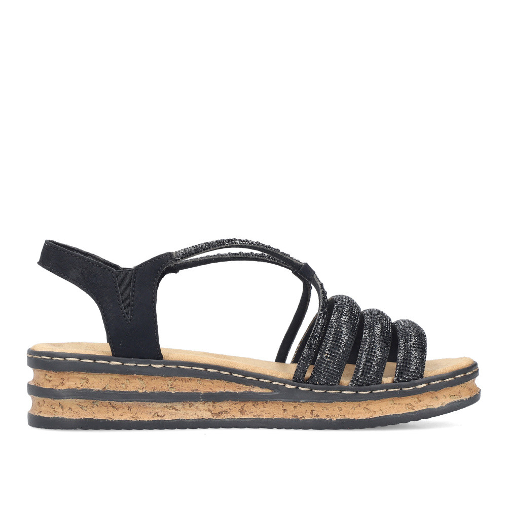 detail Dámské sandály RIEKER 62977-00 černá S6