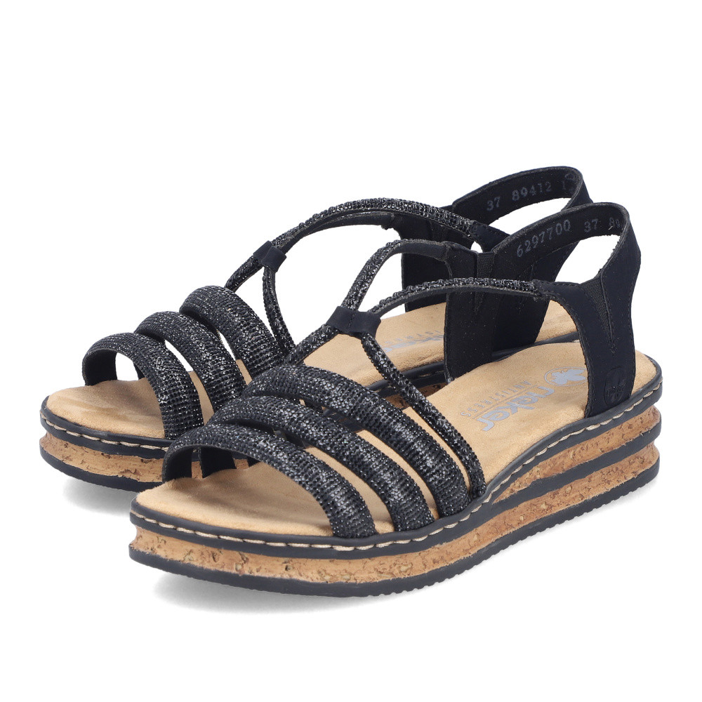 detail Dámské sandály RIEKER 62977-00 černá S6