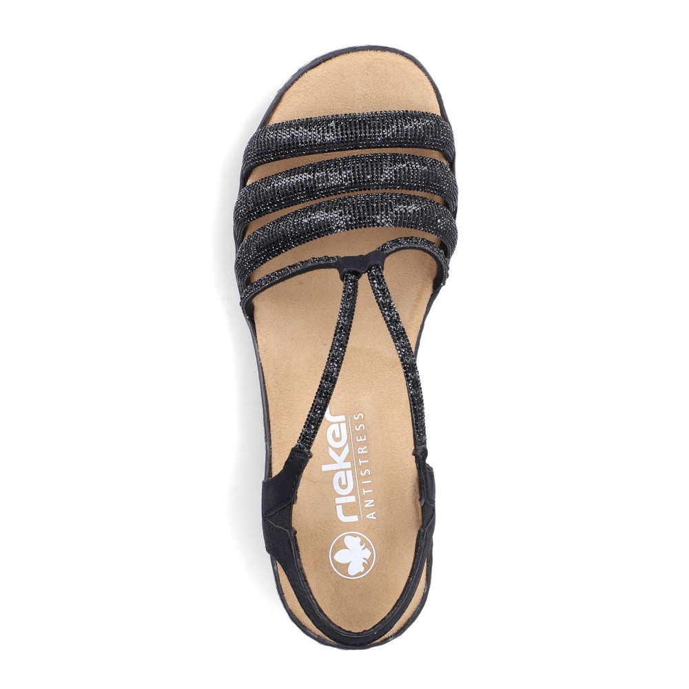 detail Dámské sandály RIEKER 62977-00 černá S6