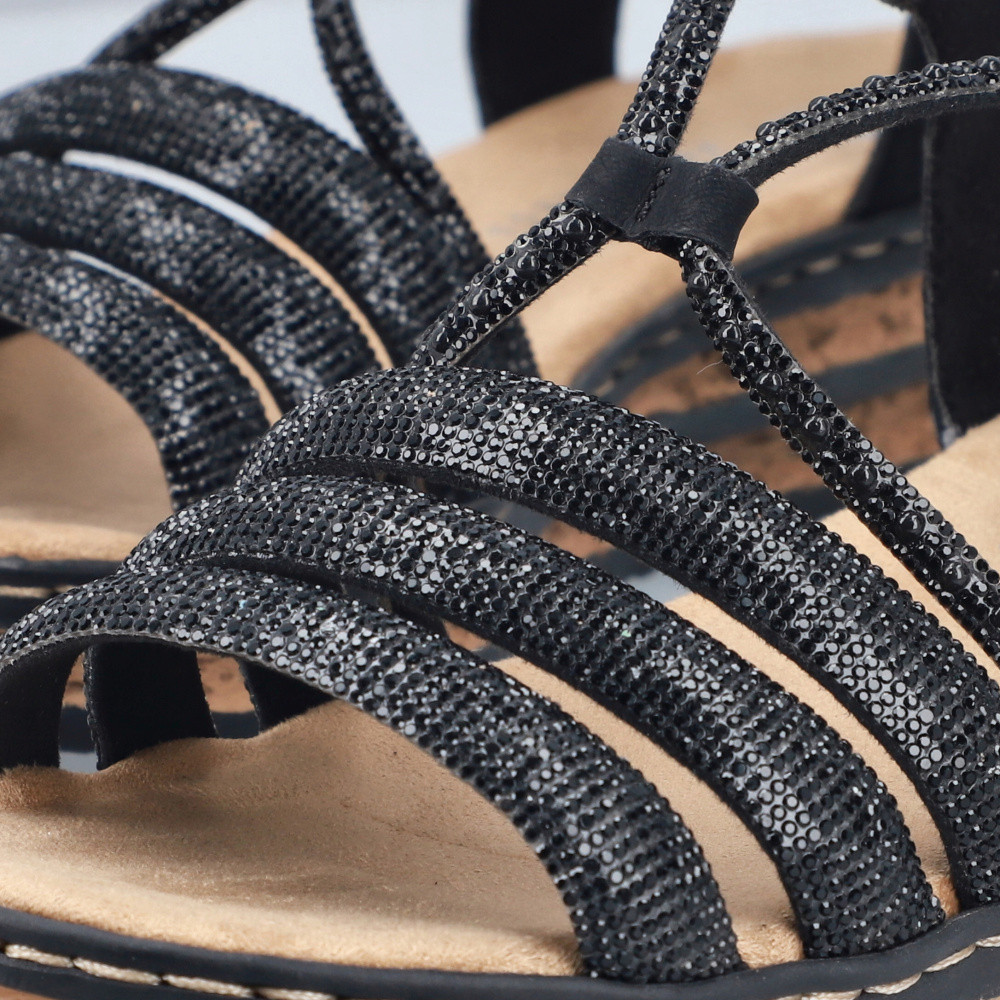 detail Dámské sandály RIEKER 62977-00 černá S6