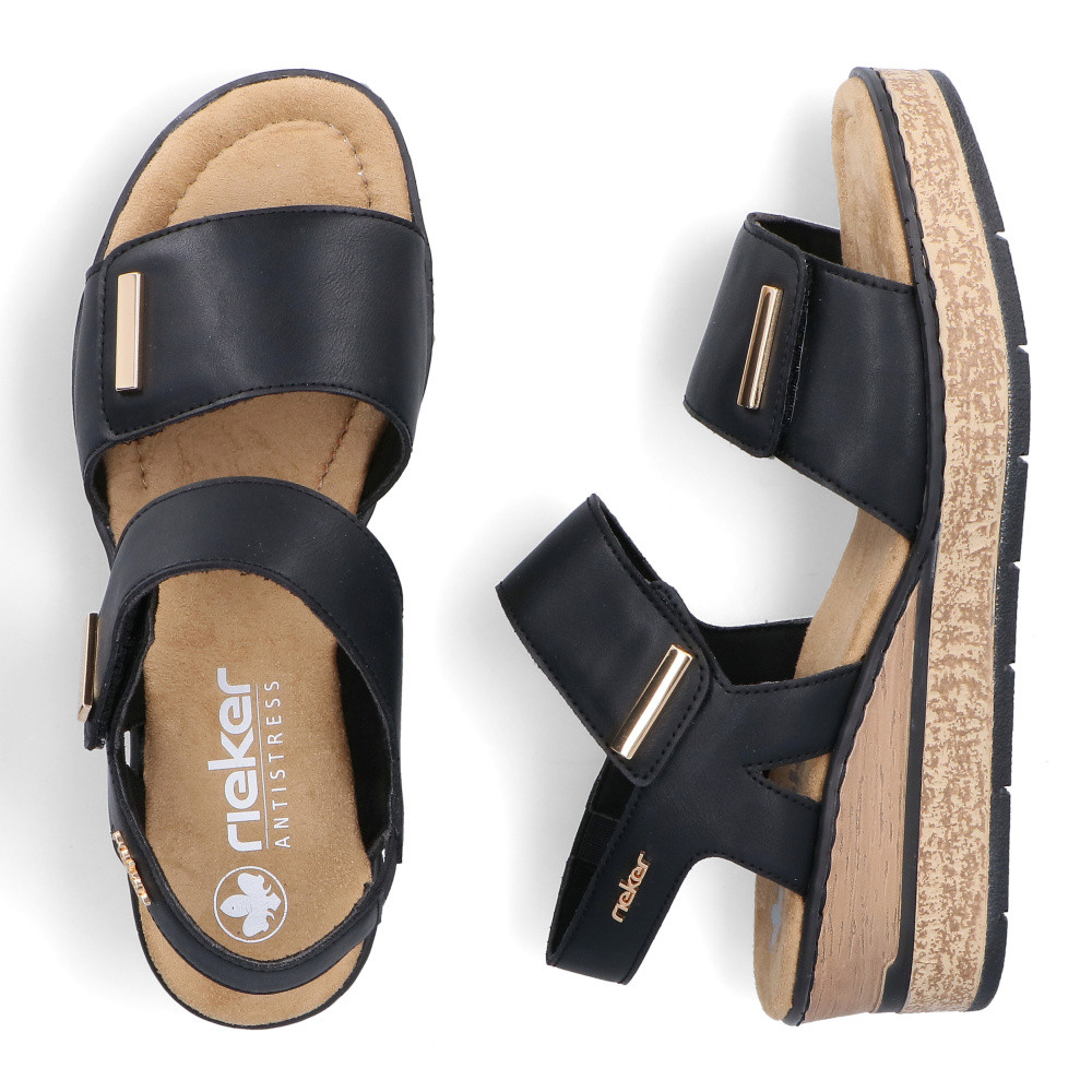 detail Dámské sandály RIEKER 63781-00 černá S6