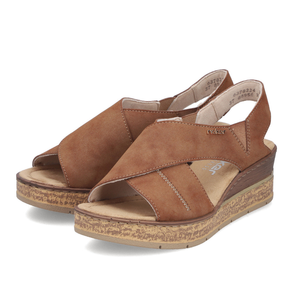 detail Dámské sandály RIEKER 63782-24 hnědá S6