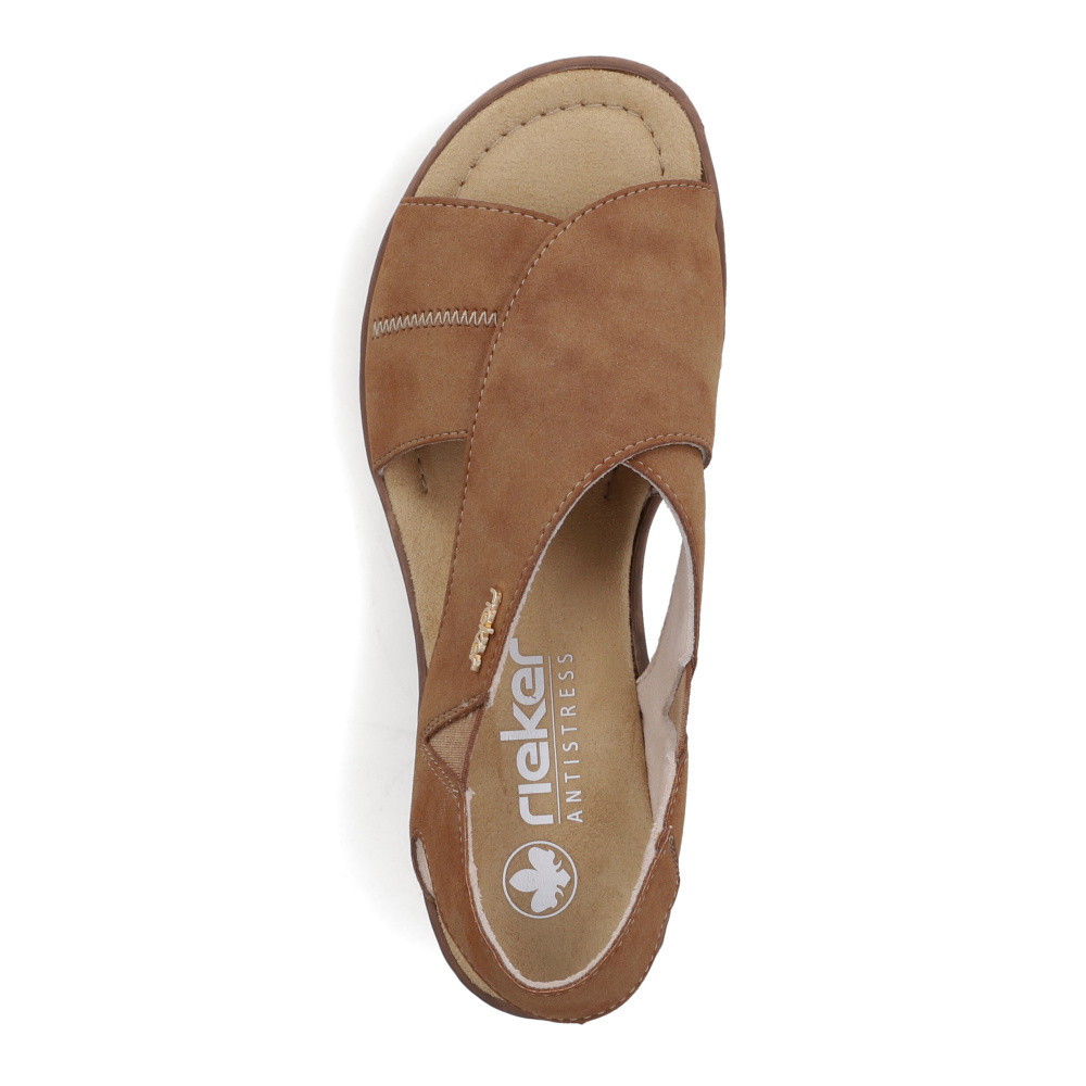 detail Dámské sandály RIEKER 63782-24 hnědá S6