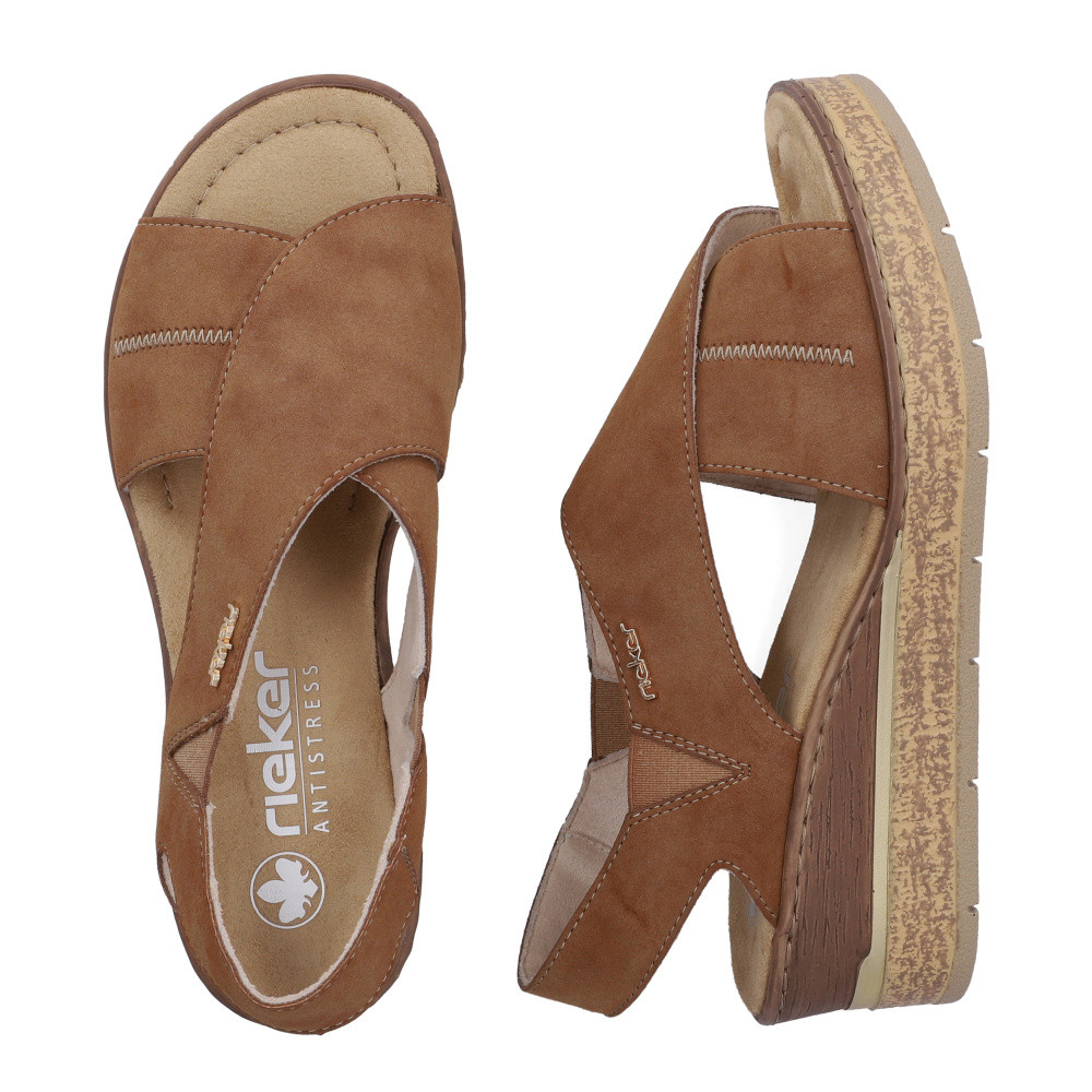 detail Dámské sandály RIEKER 63782-24 hnědá S6